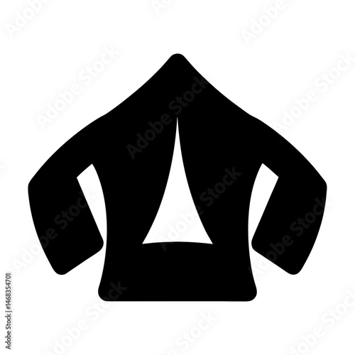Abstract illustration of a poncho or garment in black and white vector