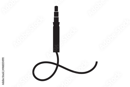 audio jack socket cable connector plug icon, vector illustration of an electric plug.