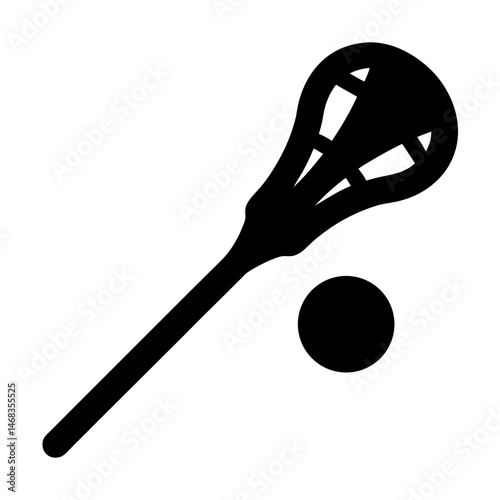 Lacrosse stick and ball illustration, ready for a game, sports equipment