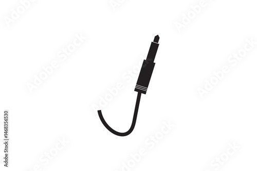 audio jack socket cable connector plug icon, vector illustration of an electric plug.