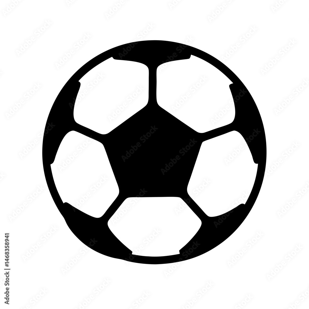 Obraz premium Monochrome Soccer Ball Illustration for Sports Enthusiasts and Graphic Designers Alike