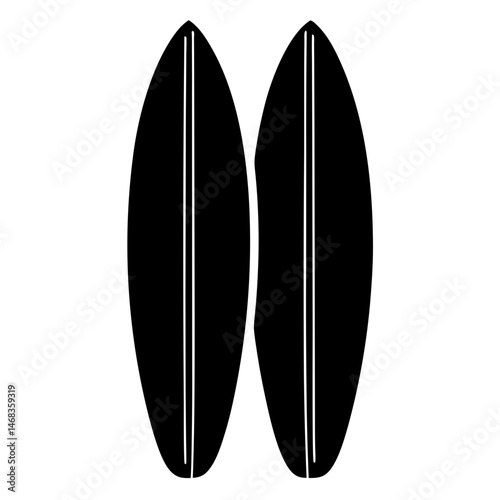 Monochromatic Duo of Surfboards Ready for the Ocean Wave Adventure