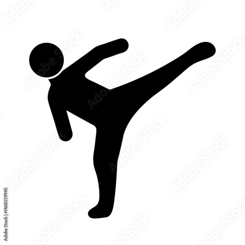 Martial Artist in Kicking Stance Demonstrating SelfDefense Techniques and Physical Fitness