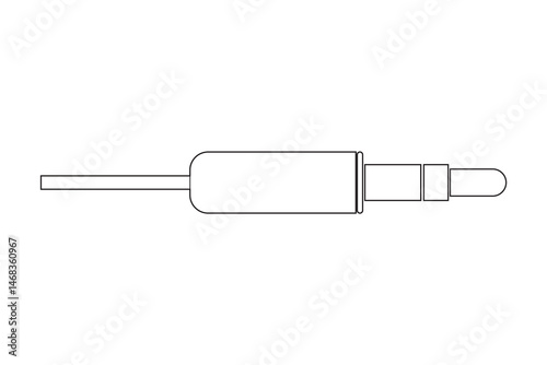 audio jack socket cable connector plug icon, vector illustration of an electric plug.