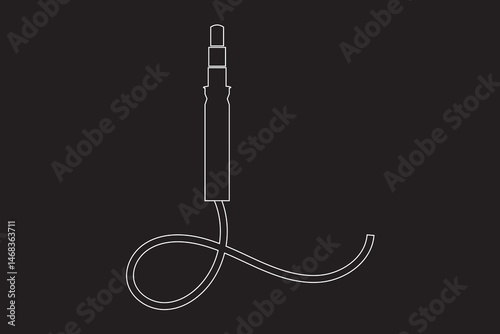 audio jack socket cable connector plug icon, vector illustration of an electric plug.