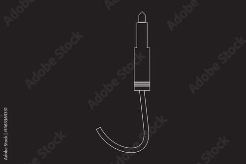 audio jack socket cable connector plug icon, vector illustration of an electric plug.