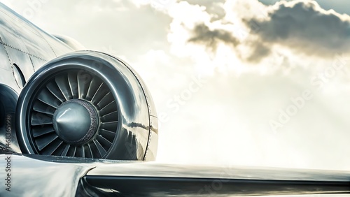 Closeup of fighter jet engine with heat waves and blur
