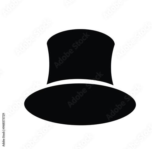 Snowman hat silhouette. This image showcases a symbolic depiction of a snowman wearing a hat in a bold outline, emphasizing its frosty and festive winter charm. Vector clipart illustration design.