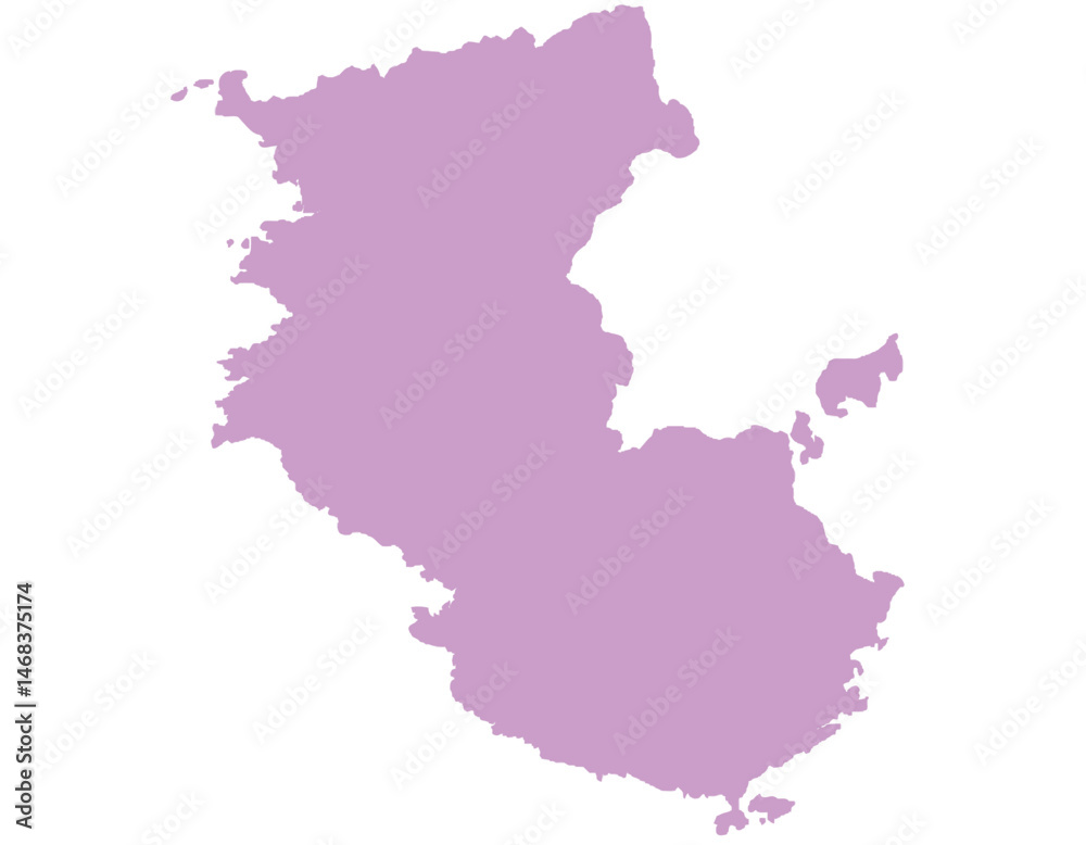 Fototapeta premium 和歌山県 地図 紫 イラスト