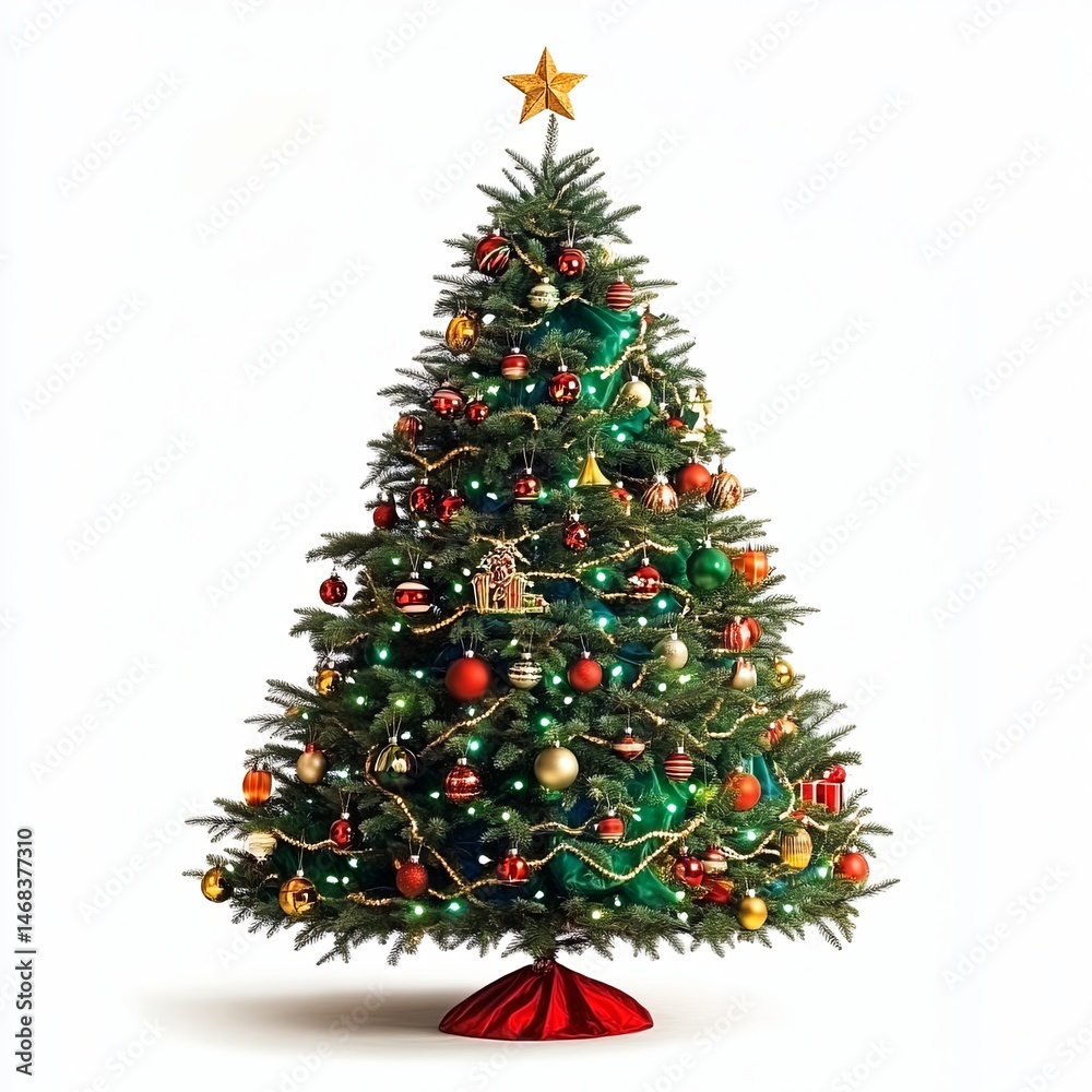 new year christmas tree on white background isolated new year christmas tree on white background isolated
