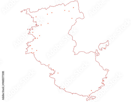和歌山県　地図　白　斑点　イラスト