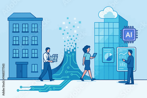 Illustration of the Digital Transformation Process for a Medium-Sized Company