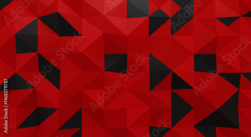 Dynamic Red Black Triangles Tessellation Flat Design High Resolution