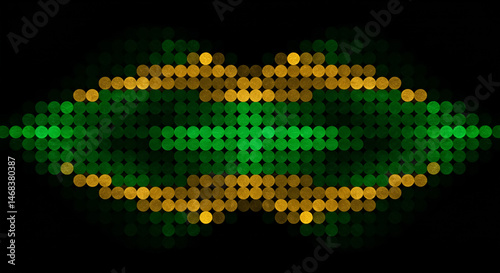 Symmetrical Green Gold Circles Mosaic Flat Design High Resolution