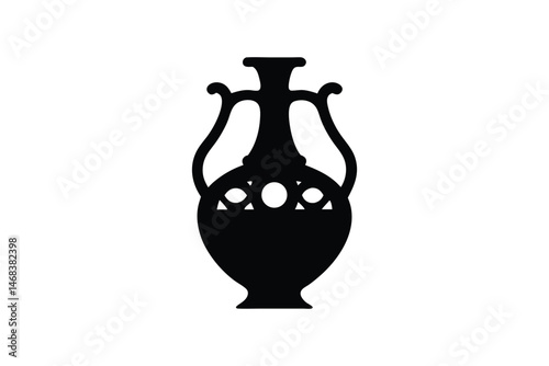 Arabic vase icon vector, Arabic vase black silhouette vector illustration 