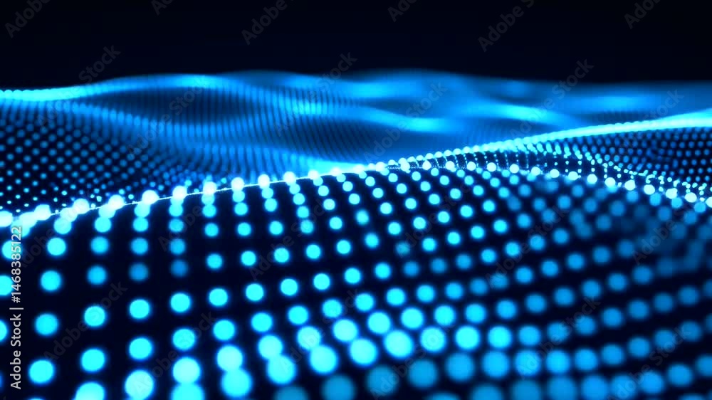 Abstract blue dot pattern wave