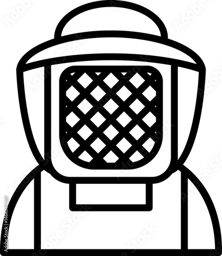beekeeper illustration on a white background    