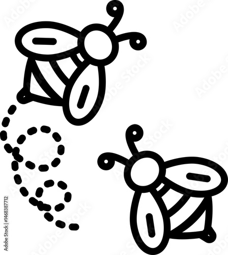 bees illustration on a white background     