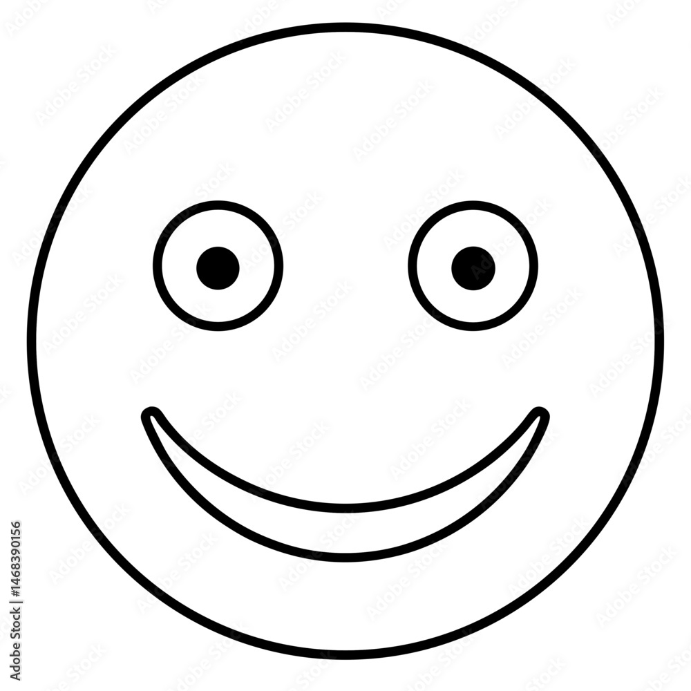 Fototapeta premium Smiling face emoji vector on white with transparency for diverse graphic designs