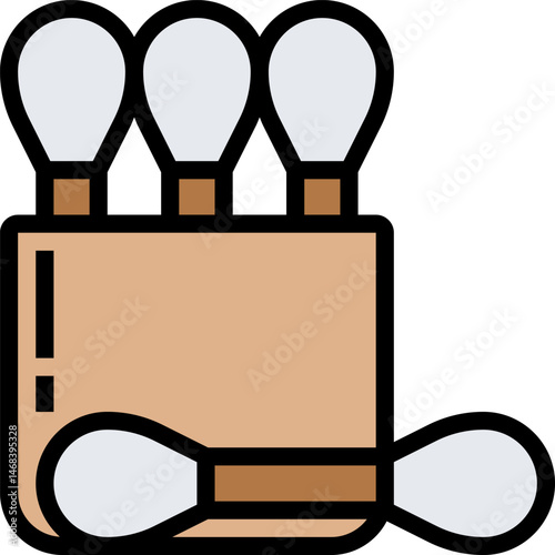 cotton swabs illustration on a white background    
