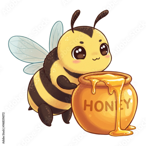 bee and honey
