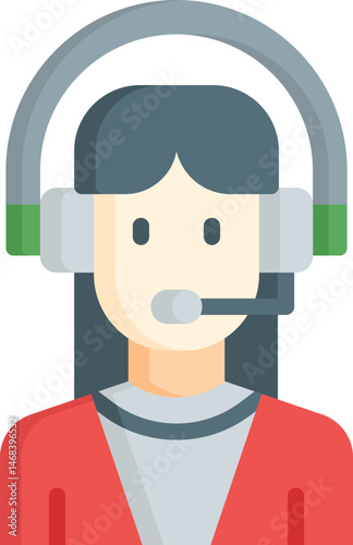 customer service agent illustration on a white background     