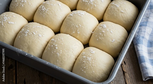 Raw Dough in Pan Ready to Bake