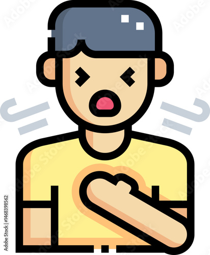 difficulty breathing (3) illustration on a white backgr