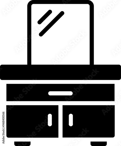 dressing table illustration on a white background     