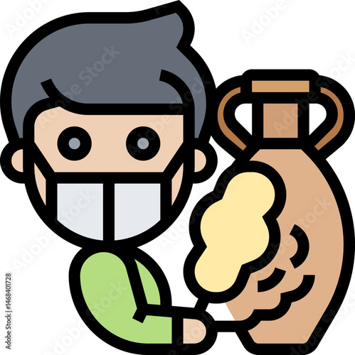 dusting illustration on a white background    