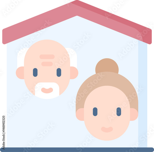 elderly home illustration on a white background     