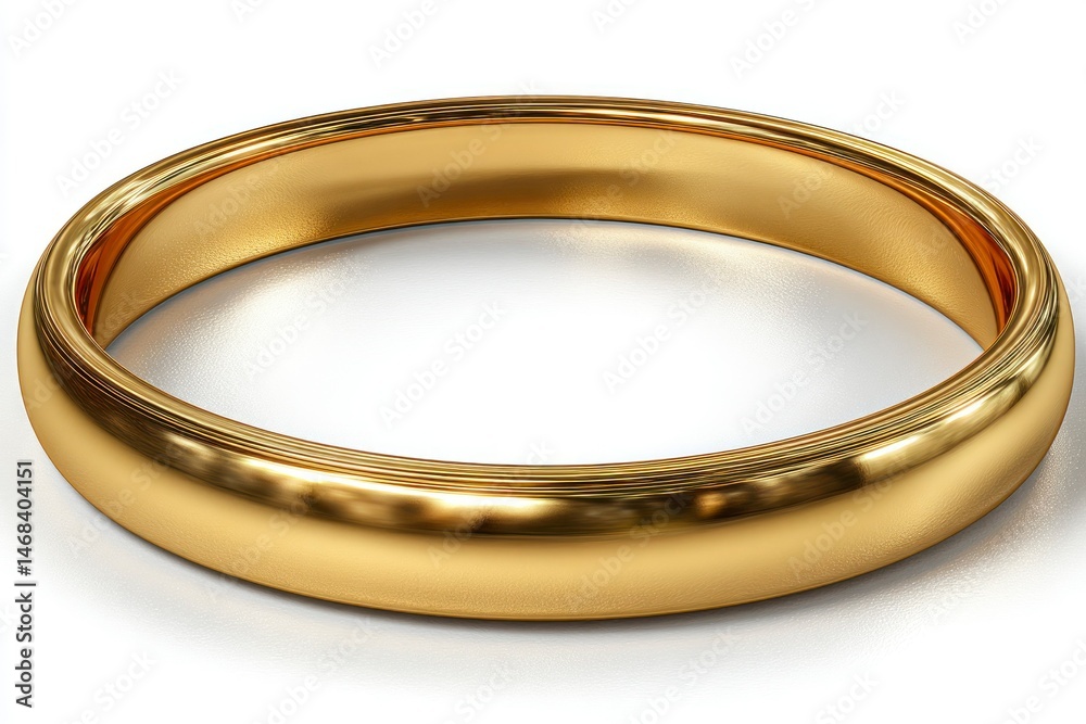 Golden Wedding Ring with Shiny Finish and Elegant Design for Romantic Themes Golden Wedding Ring with Shiny Finish and Elegant Design for Romantic Themes