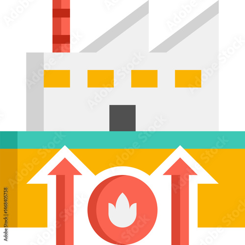 geothermal energy illustration on a white backgro