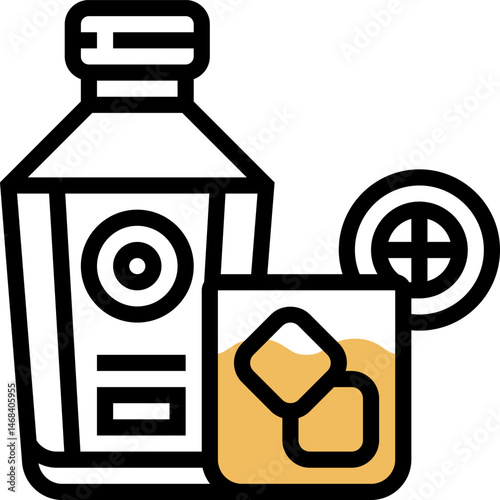 gin tonic illustration on a white background     