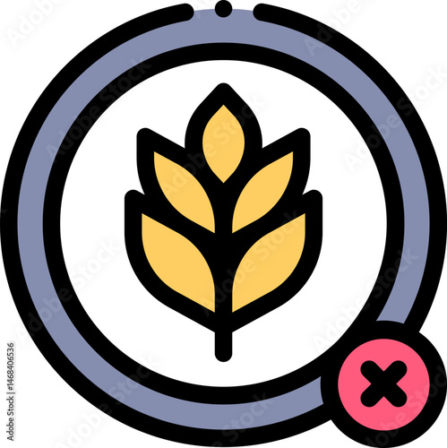 gluten free illustration on a white background    