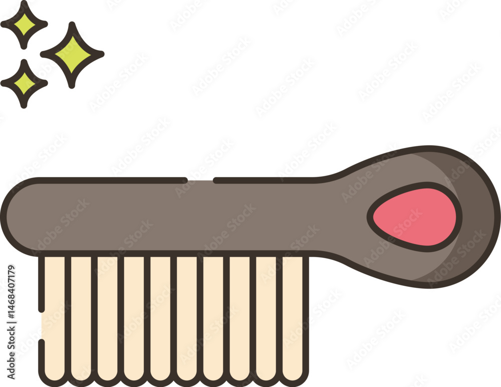 hair brush illustration on a white background     