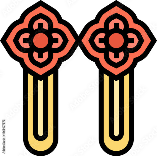 hair pins illustration on a white background     