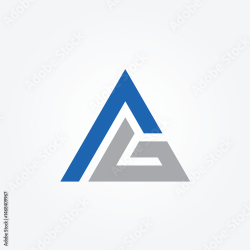 Letter AG Triangle initial logo icon design illustration