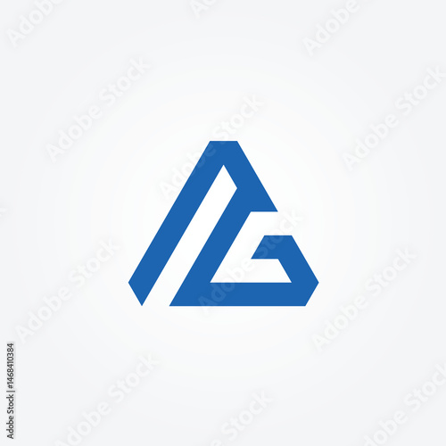 Letter AG Triangle initial logo icon design illustration