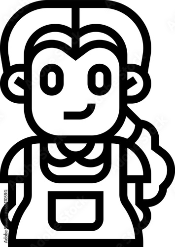 housekeeper illustration on a white background   