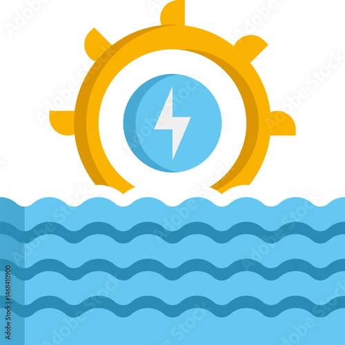 hydro power illustration on a white background     