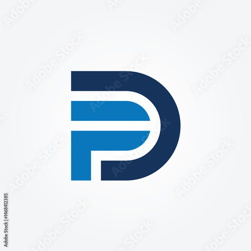 Letter DP initial logo icon design illustration