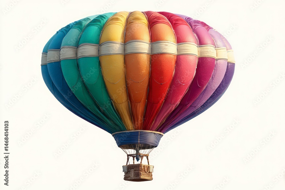 Fototapeta premium Vibrant Hot Air Balloon Floating in the Sky Colorful Adventure Festival Atmosphere Travel an