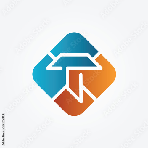 Letter T Square logo icon design illustration
