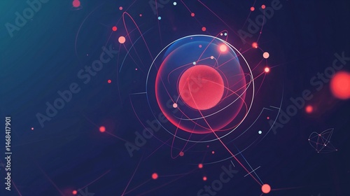 Obraz na płótnie Atomic Structure Visualization w salonie
