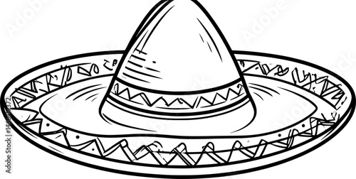 A doodle style icon of a sombrero hat
