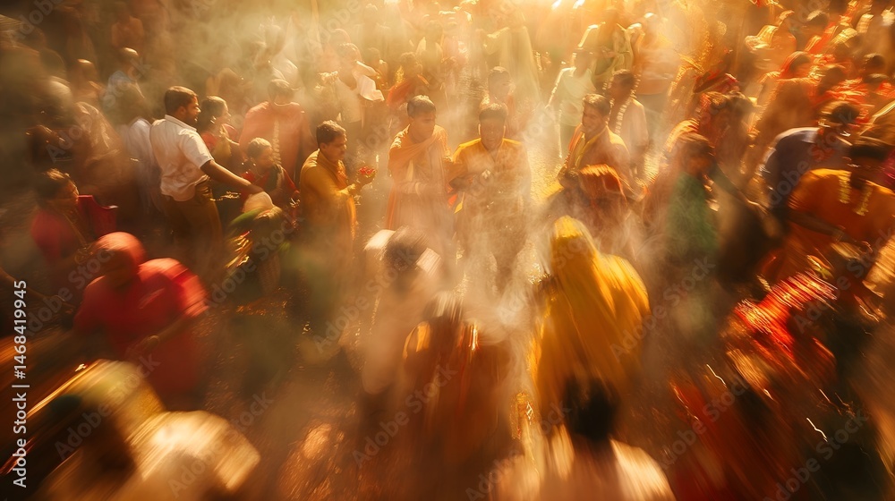 Religious Ceremony Crowd in Motion