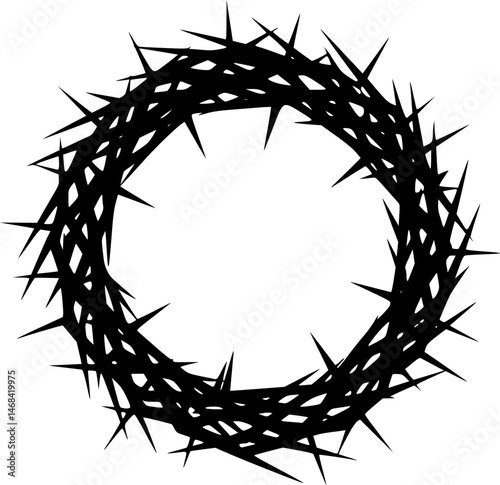 A hand drawn icon of a thorn crown

