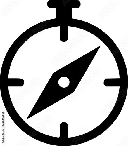 A hand drawn style icon of directional compass
