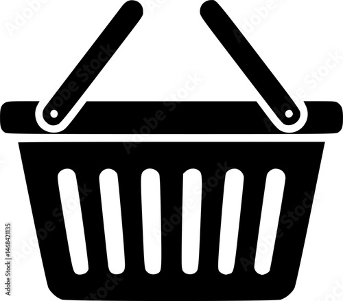 shopping basket icon in hand drawn style
